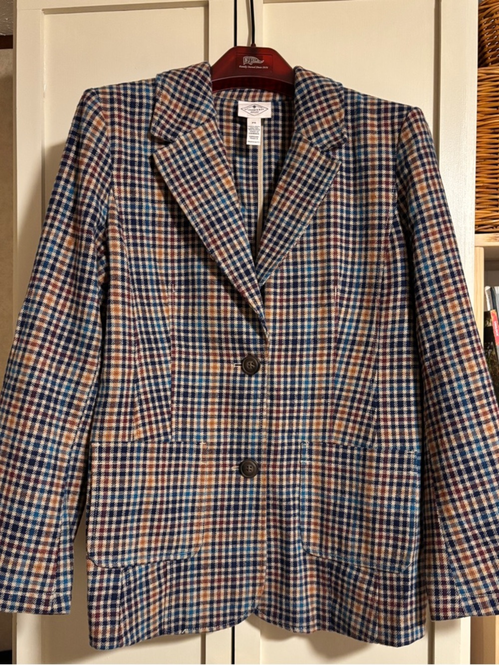 St. John's Bay Plaid Blazer in Blue and Brown